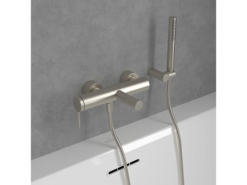 Mitigeur bain douche mécanique VILLEROY ET BOCH Loop & Friends Brushed Nickel Matt