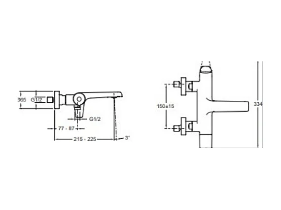 Jacob Delafon - Mitigeur mural bain/douche Avid