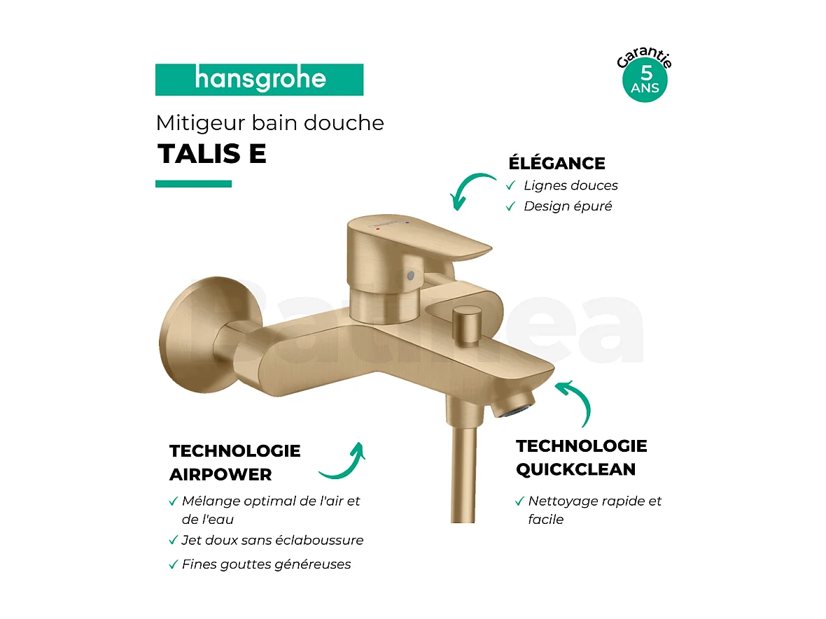 Mitigeur bain douche mécanique HANSGROHE Talis E bronze brossé