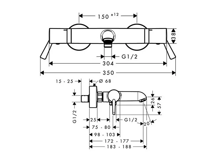 HANSGROHE Ecostat Comfort Care mezclador termostático para baño y ducha cromo