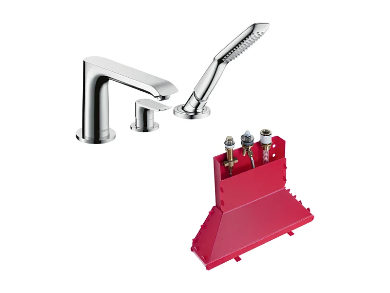 HANSGROHE Mitigeur 3 trous Metris baignoire Chromé avec Corps encastré