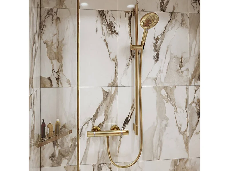 HANSGROHE Ecostat Comfort mezclador termostático de ducha aspecto dorado pulido