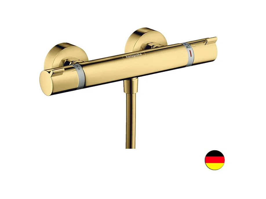 Mitigeur douche thermostatique HANSGROHE Ecostat Comfort aspect doré poli