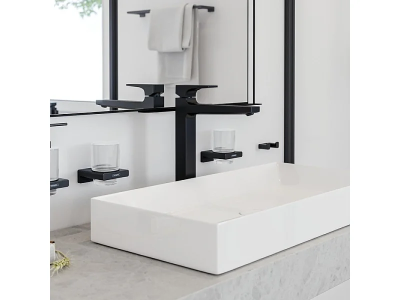 HANSGROHE Mitigeur lavabo Metropol 260 poignée manette, bonde Push-Open noir mat
