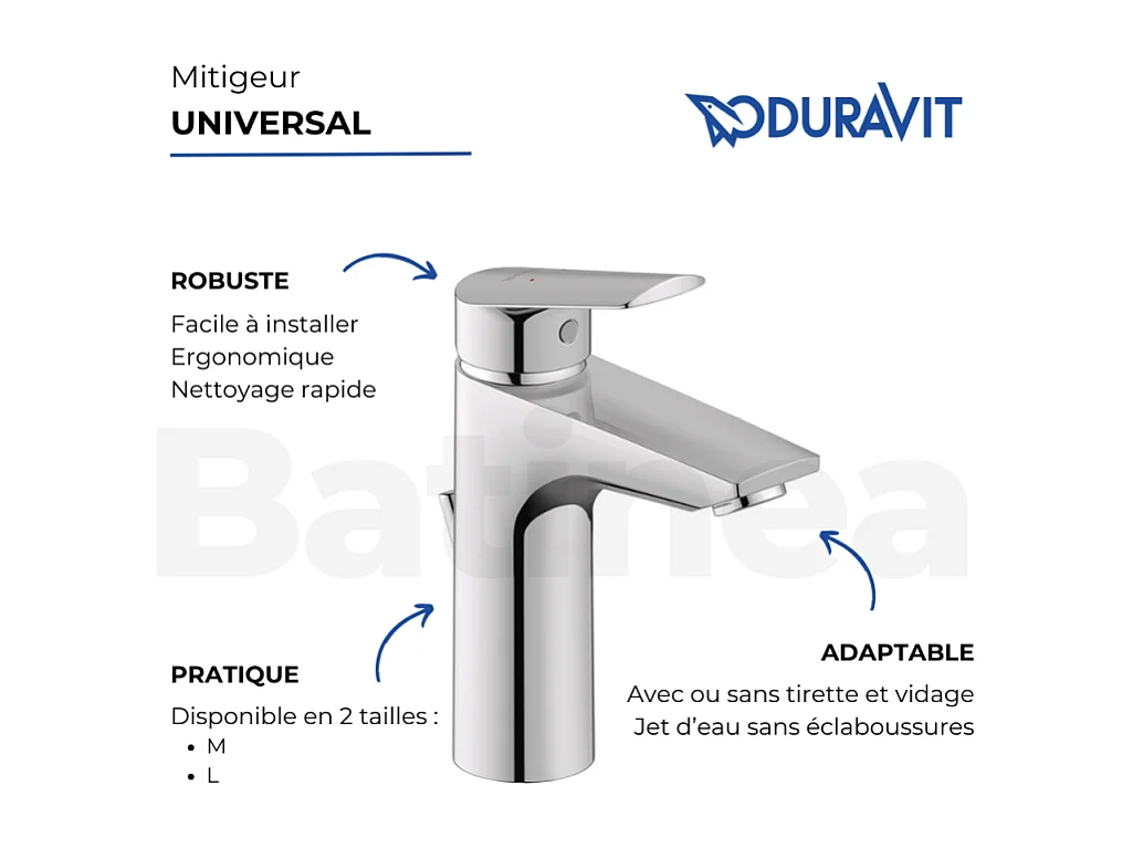 Mezclador de lavabo tamaño M DURAVIT Duravit No.1 cromo