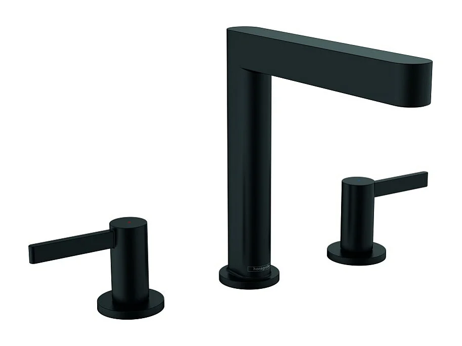 HANSGROHE Mélangeur de lavabo 3 trous 160, bonde Push-Open noir mat Finoris
