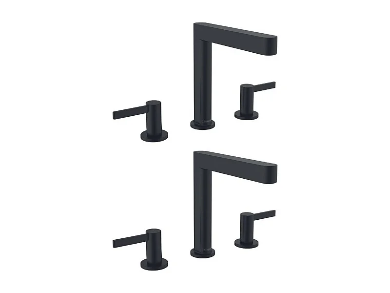 HANSGROHE Mélangeur de lavabo 3 trous 160, bonde Push-Open noir mat Finoris