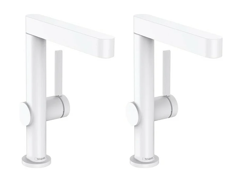 Lot de 2 mitigeurs lavabo HANSGROHE Finoris 230 + bonde Push-Open Blanc mat