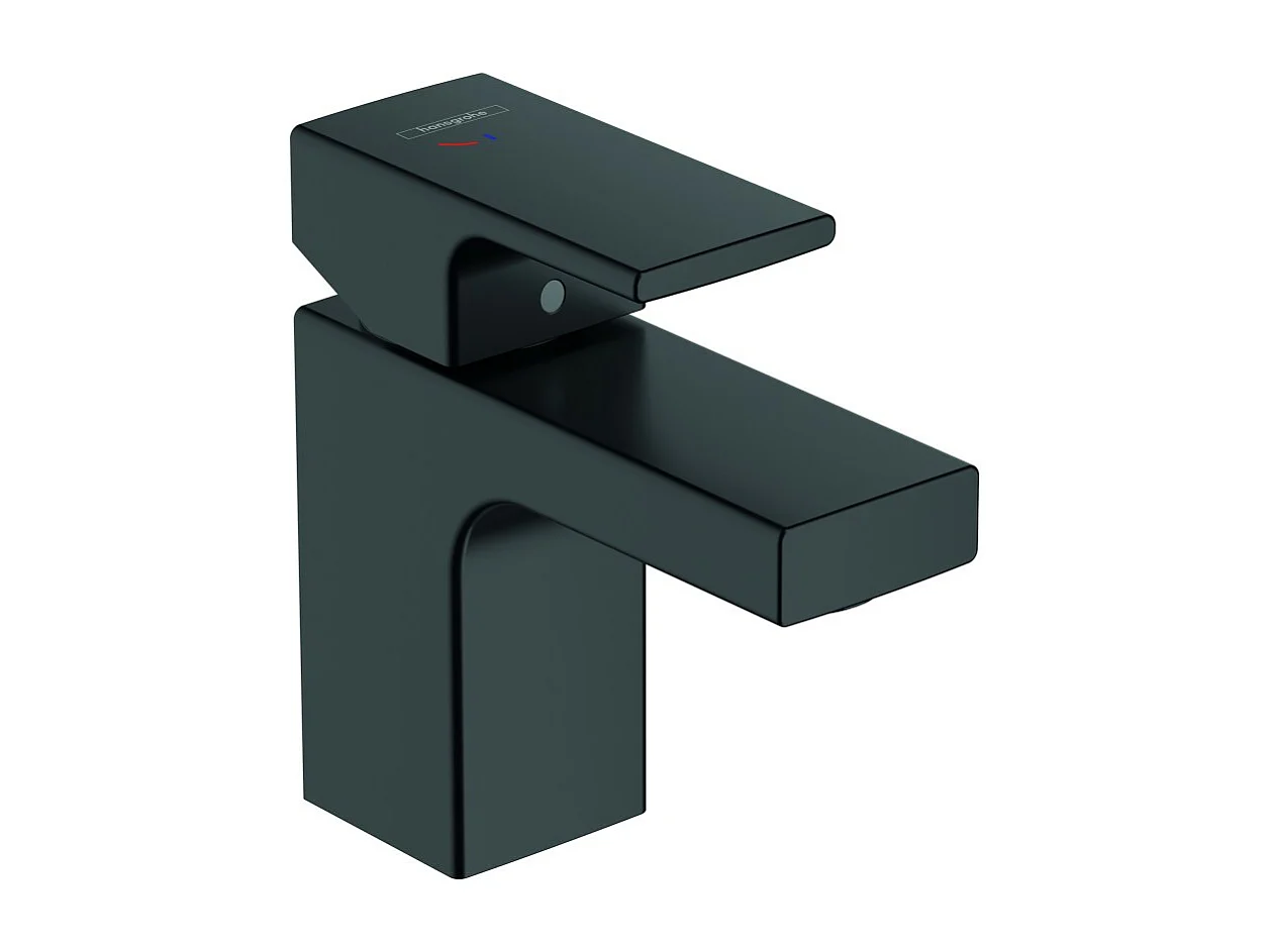 HANSGROHE Vernis Shape 70 CoolStart Matte Black Mezclador de lavabo extraíble y desagüe sintético