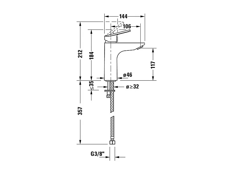 Mitigeur lavabo taille M DURAVIT Duravit No.1 chromé sans tirette ni vidage