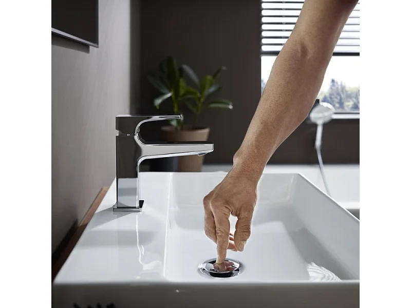 HANSGROHE Mitigeur lavabo Metropol 100 poignée manette bec court, bonde Push-Open