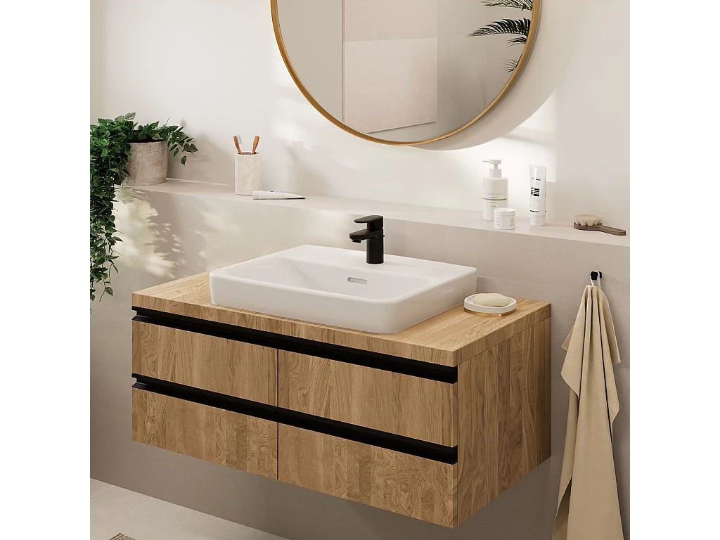 Mitigeur lavabo HANSGROHE Vernis Blend 70 Noir mat avec tirette et vidage synthétique