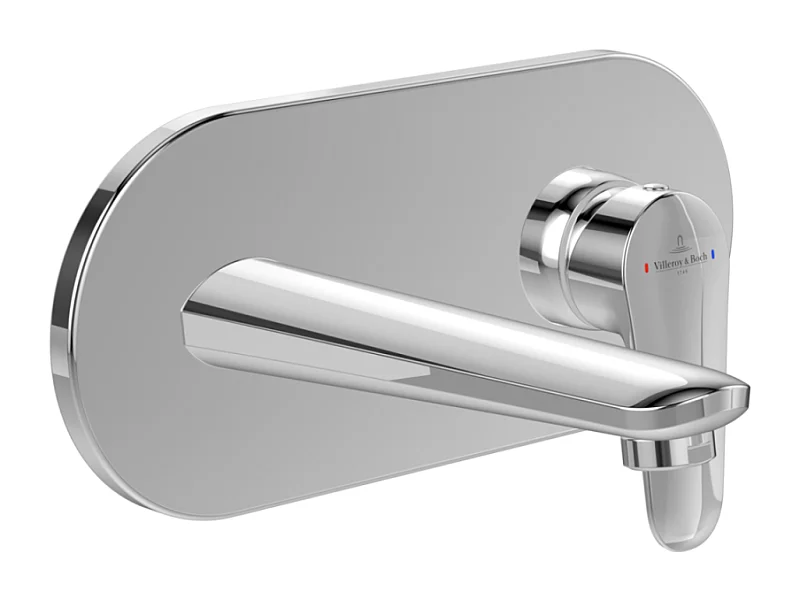 Mitigeur lavabo mural VILLEROY ET BOCH O.novo Start avec vidage Push Open chrome