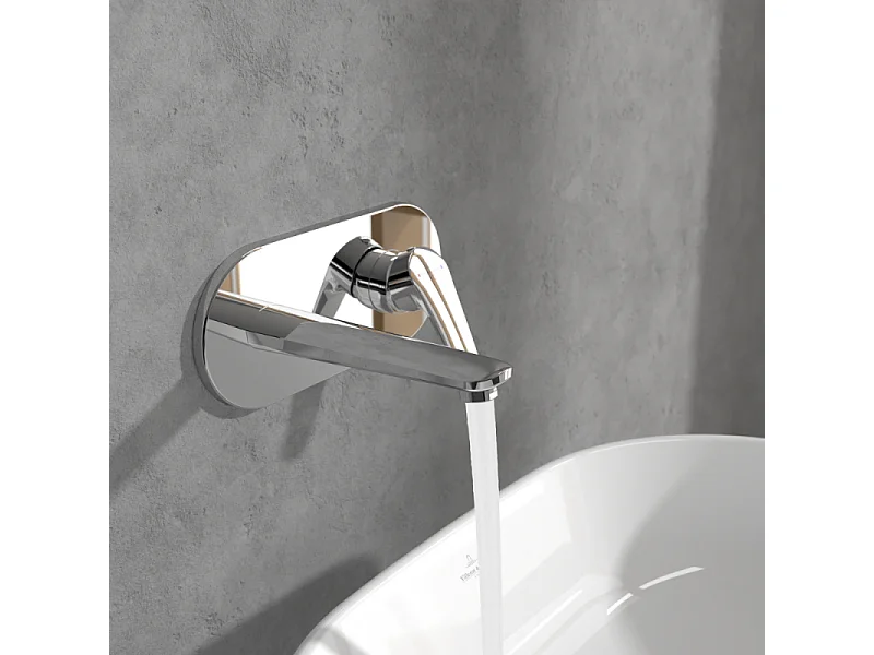Mitigeur lavabo mural VILLEROY ET BOCH O.novo Start avec vidage Push Open chrome