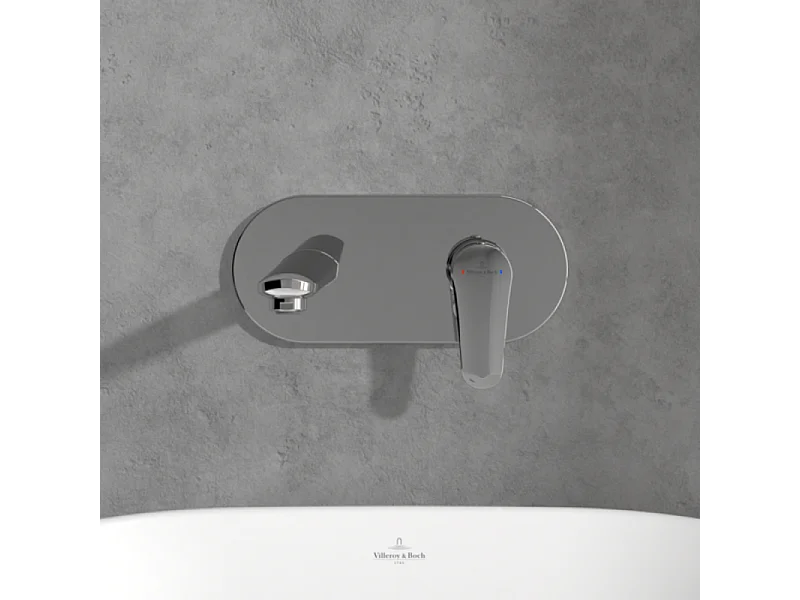 Mitigeur lavabo mural VILLEROY ET BOCH O.novo Start avec vidage Push Open chrome