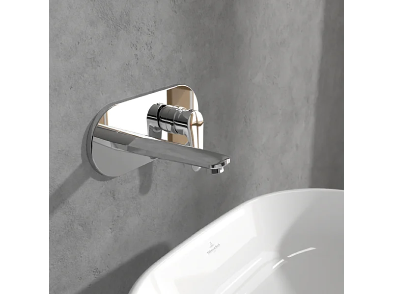 Mitigeur lavabo mural VILLEROY ET BOCH O.novo Start avec vidage Push Open chrome