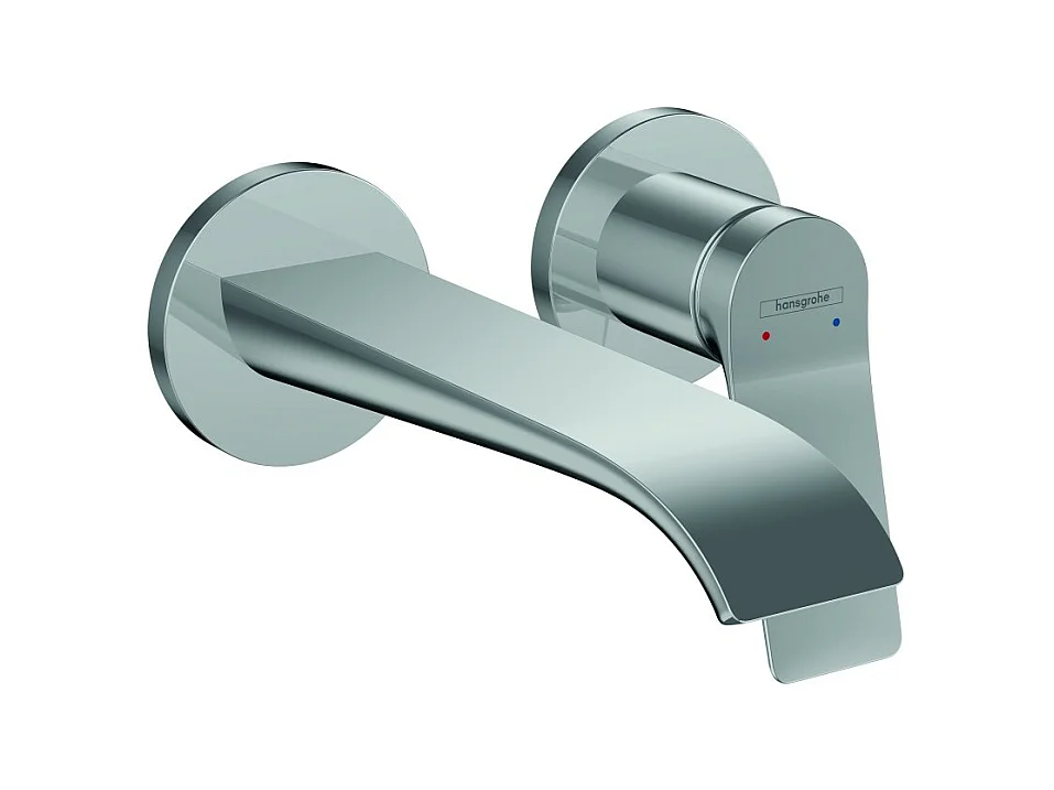HANSGROHE Mitigeur de lavabo encastré mural, bec 195 mm, bonde à écoulement libre chromé