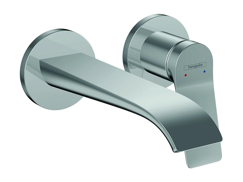 HANSGROHE Mitigeur de lavabo encastré mural, bec 195 mm, bonde à écoulement libre chromé