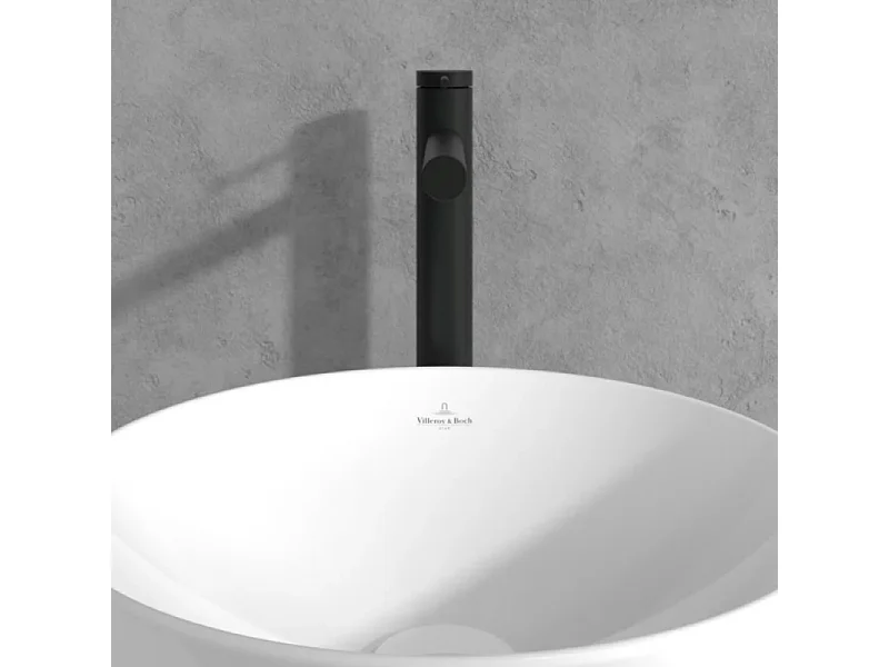Mitigeur lavabo surélevé VILLEROY ET BOCH Loop & Friends sans tirette Noir mat