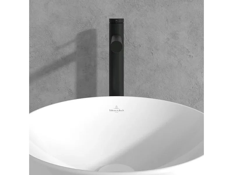 Mitigeur lavabo surélevé VILLEROY ET BOCH Loop & Friends sans tirette Noir mat