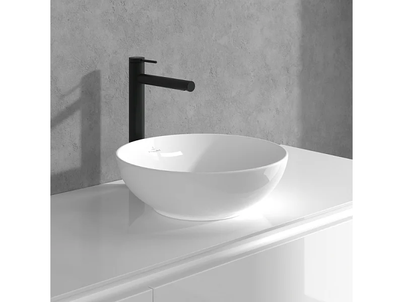 Mitigeur lavabo surélevé VILLEROY ET BOCH Loop & Friends sans tirette Noir mat