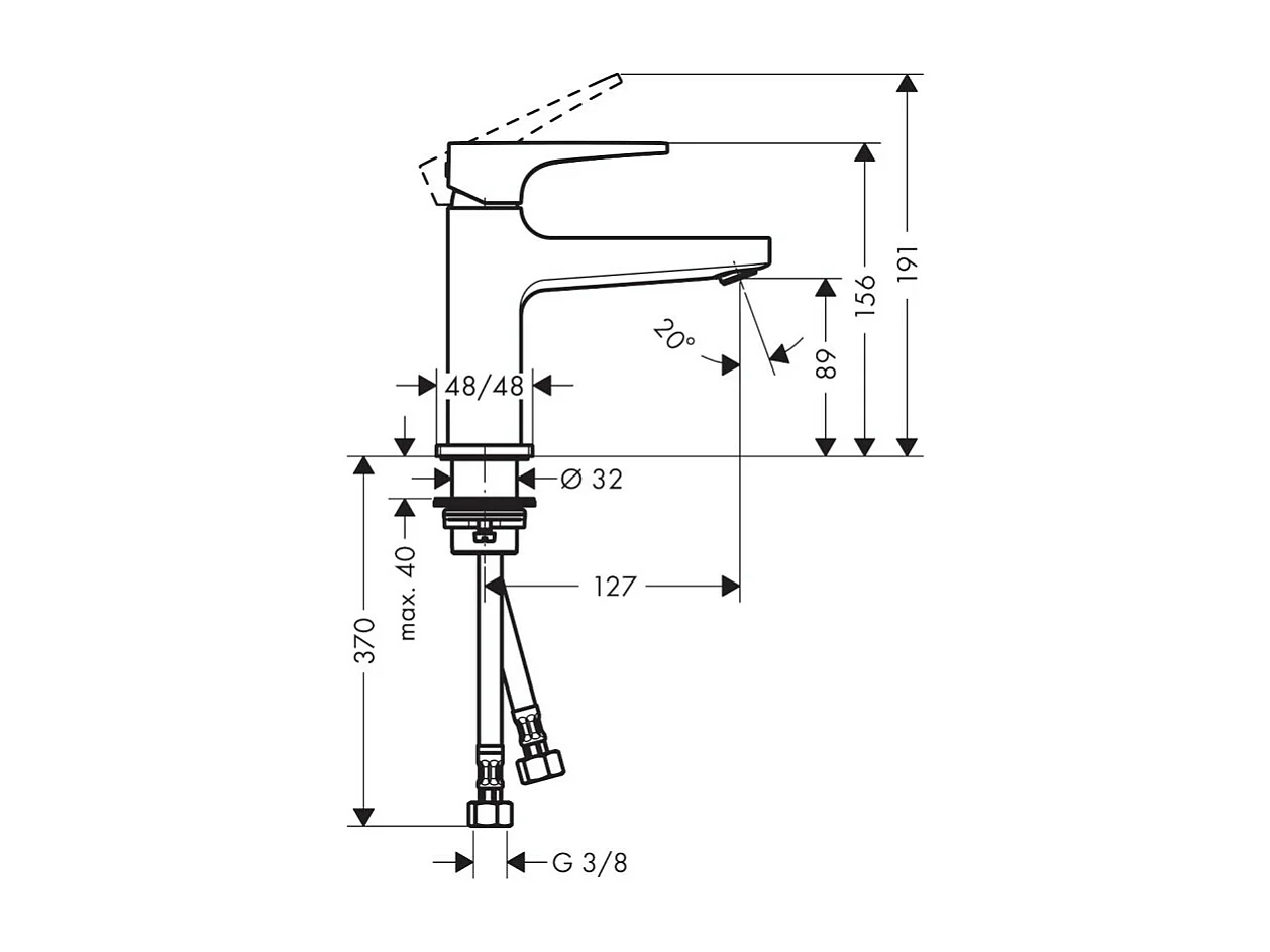 HANSGROHE Metropol 100 mezclador de lavabo, caño corto, desagüe push-open, cromo
