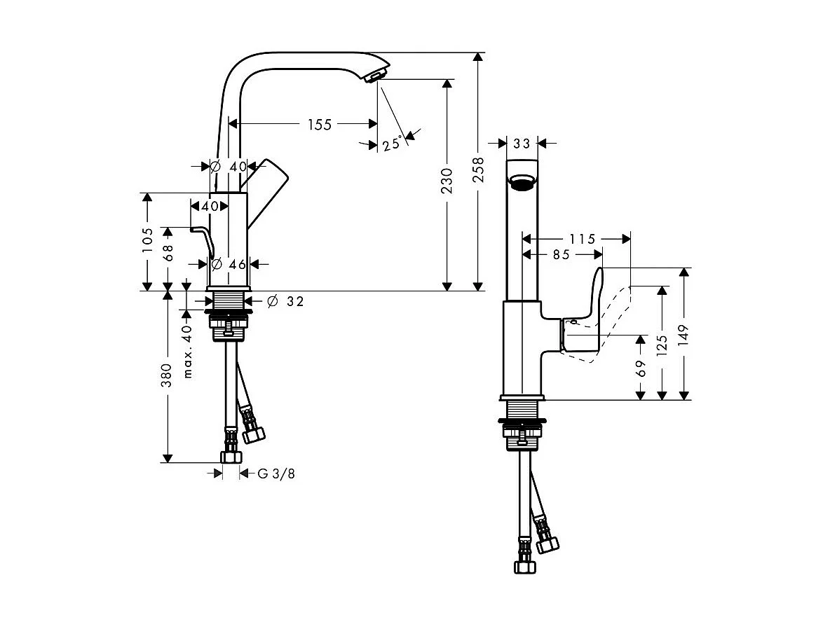 HANSGROHE Mitigeur lavabo Metris 230, avec tirette et vidage chromé