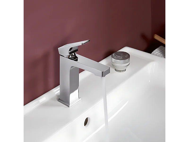 Mitigeur lavabo VILLEROY ET BOCH Architectura Square sans tirette Chrome