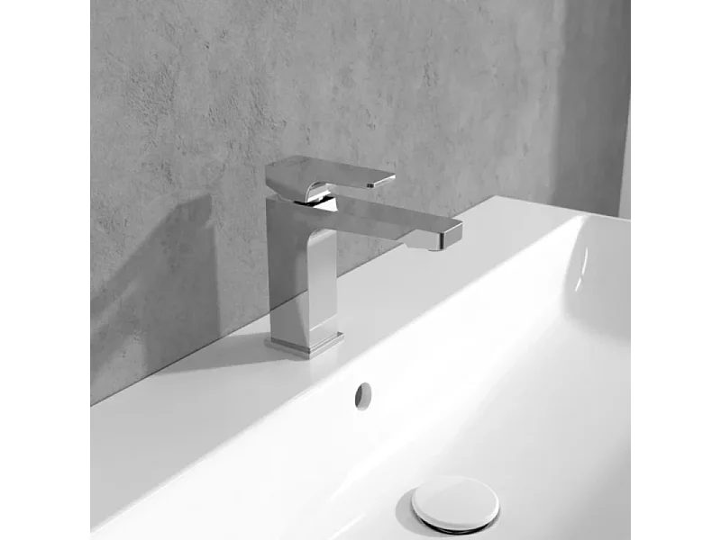 Mitigeur lavabo VILLEROY ET BOCH Architectura Square sans tirette Chrome