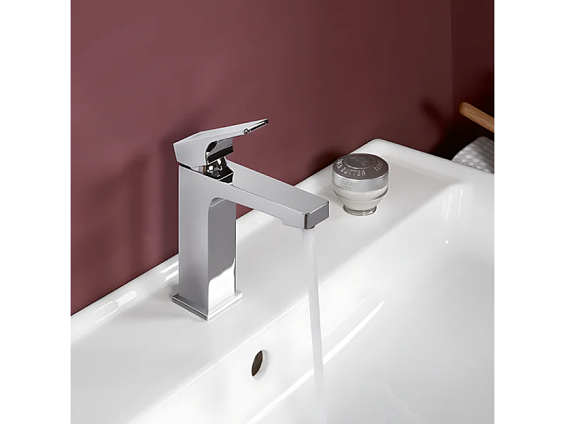 Mitigeur lavabo VILLEROY ET BOCH Architectura Square sans tirette Chrome