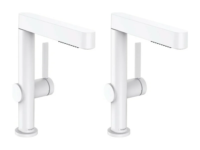 Lot de 2 mitigeurs lavabo avec douchette HANSGROHE Finoris 2302 jets + bonde Push-Open Noir mat