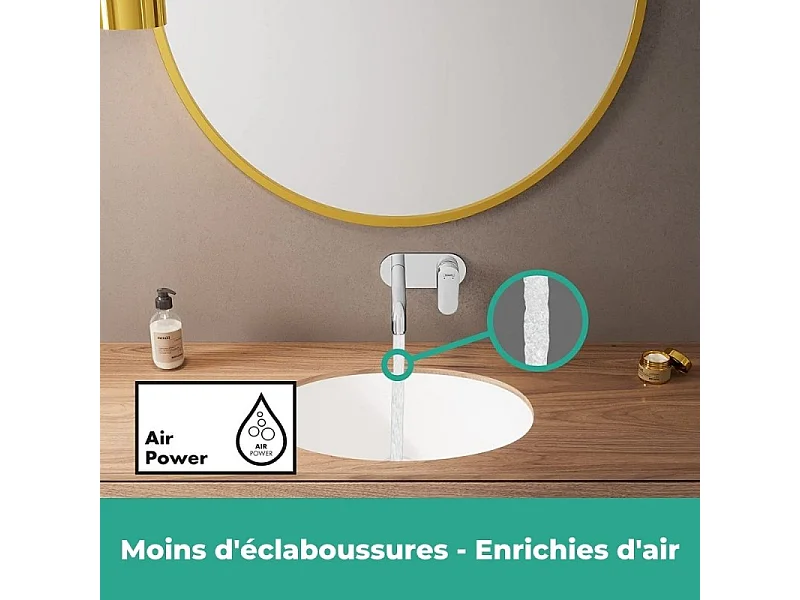 Mitigeur mural lavabo HANSGROHE, Vernis Blend, chromé  + Corps encastré