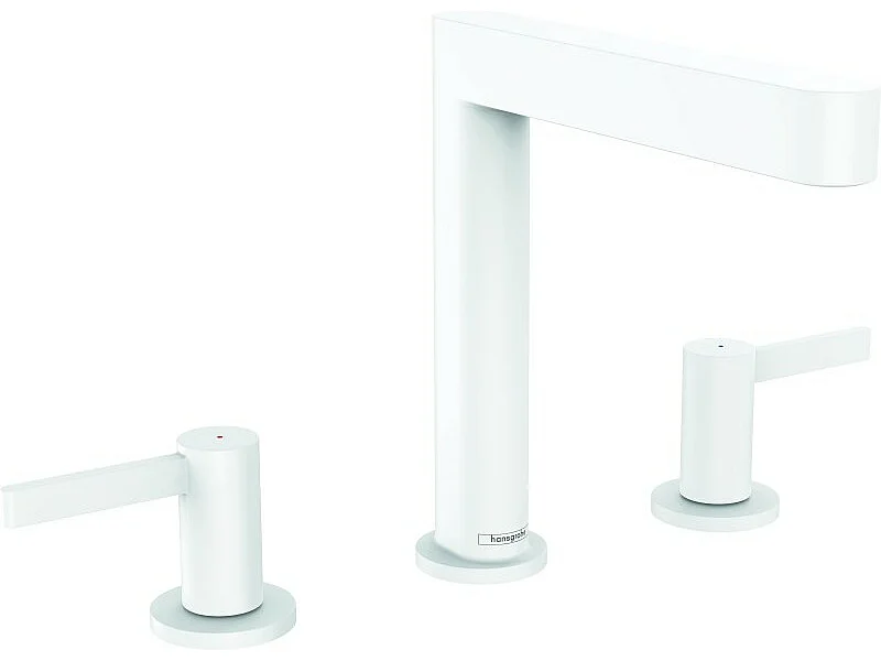 HANSGROHE Mélangeur de lavabo 3 trous 160, bonde Push-Open blanc mat Finoris