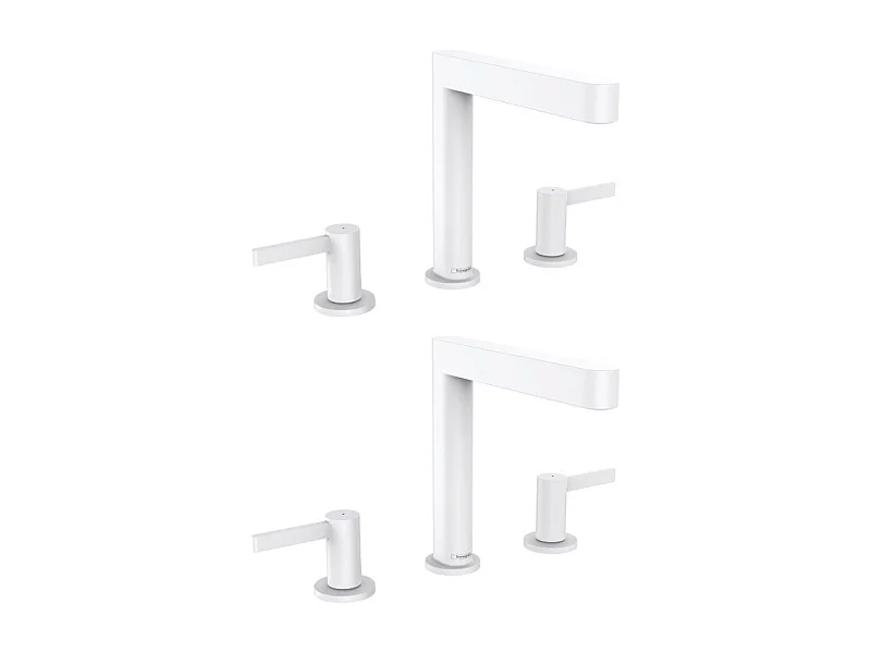 HANSGROHE Mélangeur de lavabo 3 trous 160, bonde Push-Open blanc mat Finoris