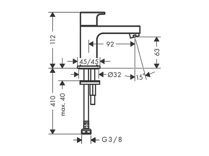 HANSGROHE Grifo para lavabo 70 agua fría sin extraíble ni desagüe cromo