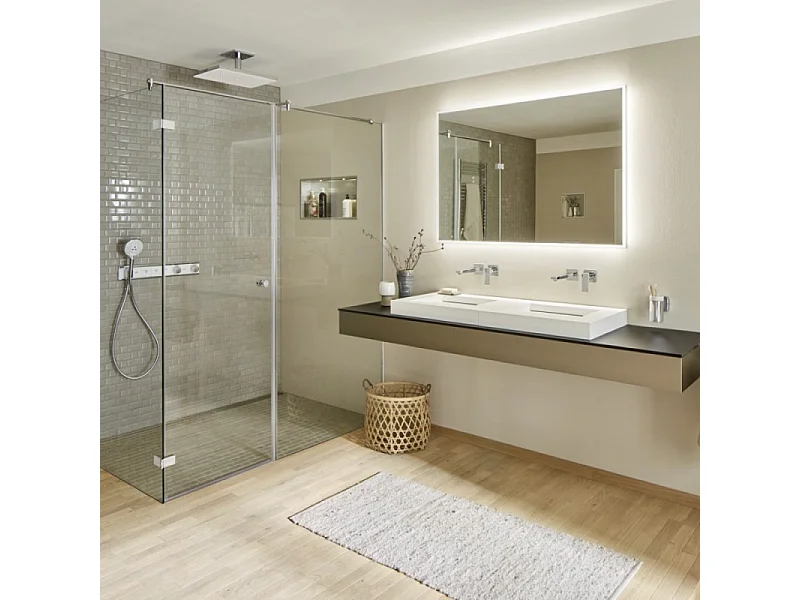 HANSGROHE Mitigeur de lavabo encastré mural, bec 225mm, poignée manette, bonde à écoulement libre chromé