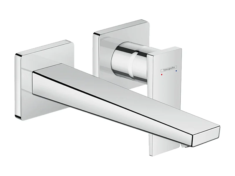 HANSGROHE Mezclador empotrado de pared para lavabo, caño 225 mm, manecilla de palanca, desagüe cromado