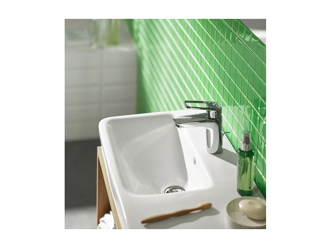 HANSGROHE Mitigeur lavabo Logis Loop 100 Eco CH3 CoolStart, avec tirette et vidage synthétique chromé