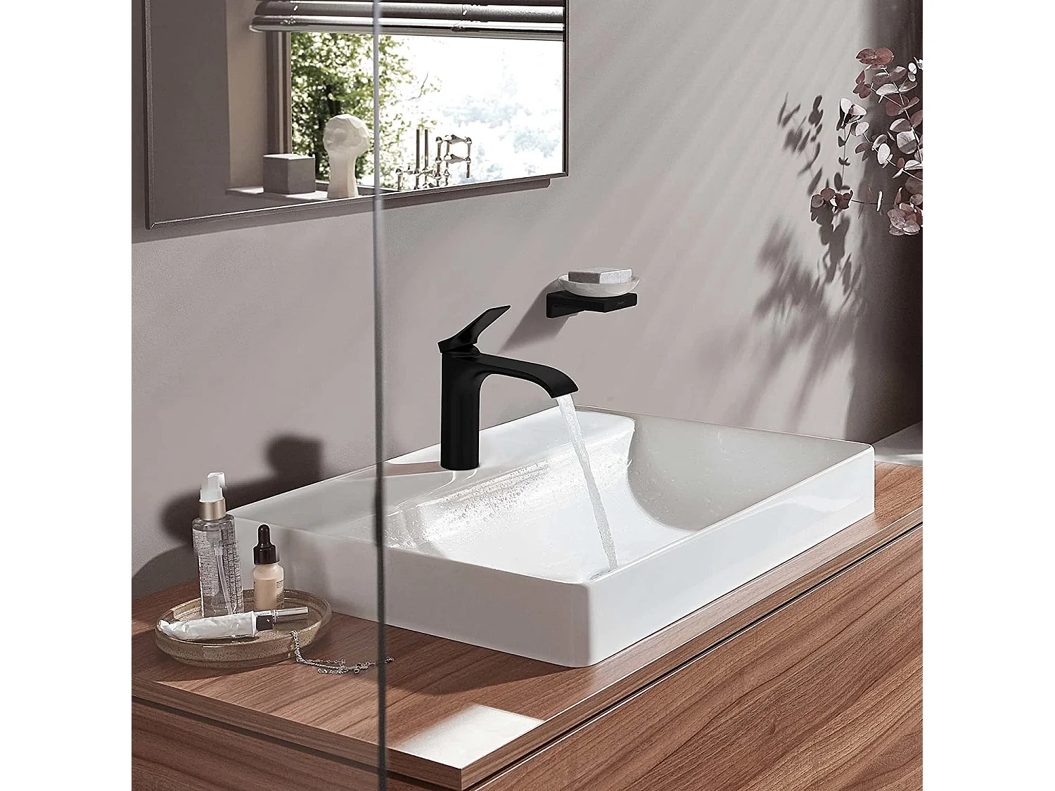 HANSGROHE Mezclador de lavabo 110 sin extraíble ni desagüe negro mate