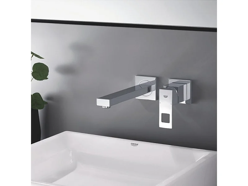 Lot de 2 mitigeurs lavabo mural GROHE Eurocube M + corps encastré