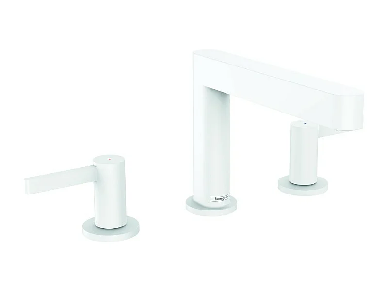 HANSGROHE Mélangeur de lavabo 3 trous 110, bonde Push-Open Finoris blanc mat