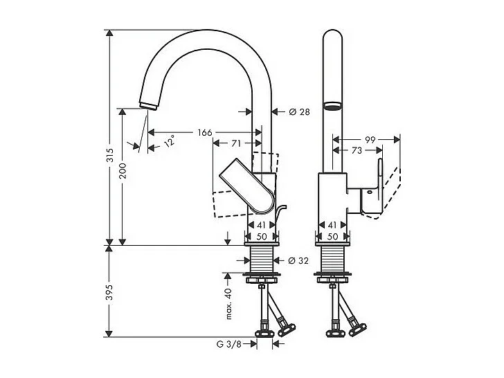 Mitigeur lavabo HANSGROHE Vernis Shape 200 Chromé avec tirette et vidage synthétique