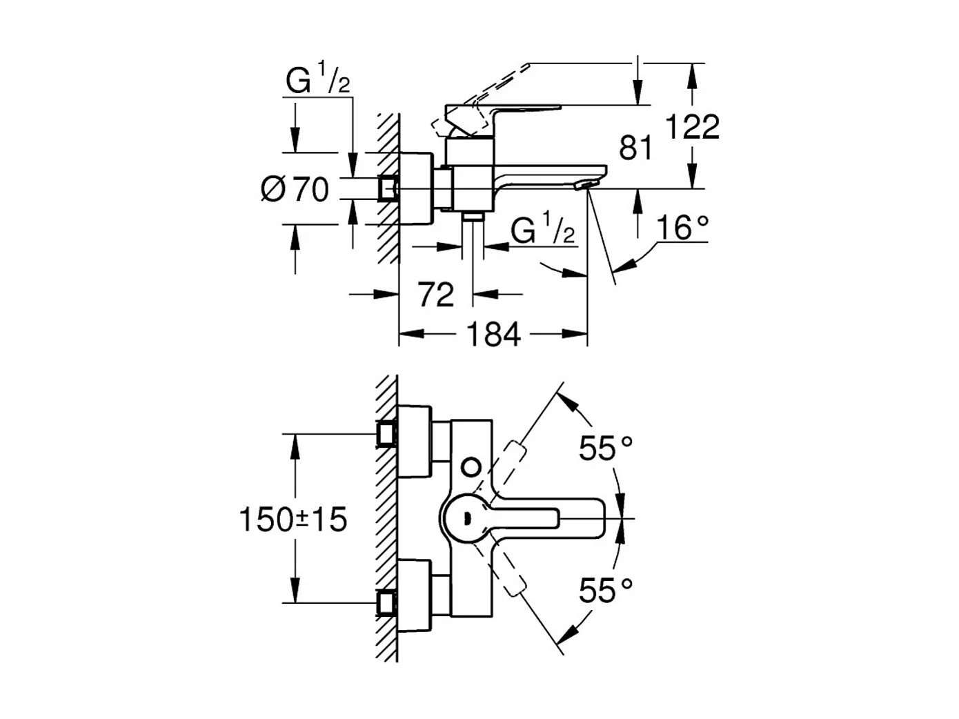 GROHE - Mezclador de baño/ducha Grohe Lineare