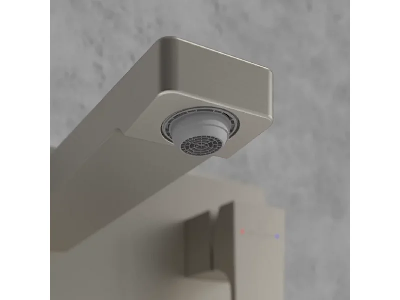 Mitigeur lavabo mural VILLEROY ET BOCH Architectura Square avec vidage Push Open Brushed Nickel Matt