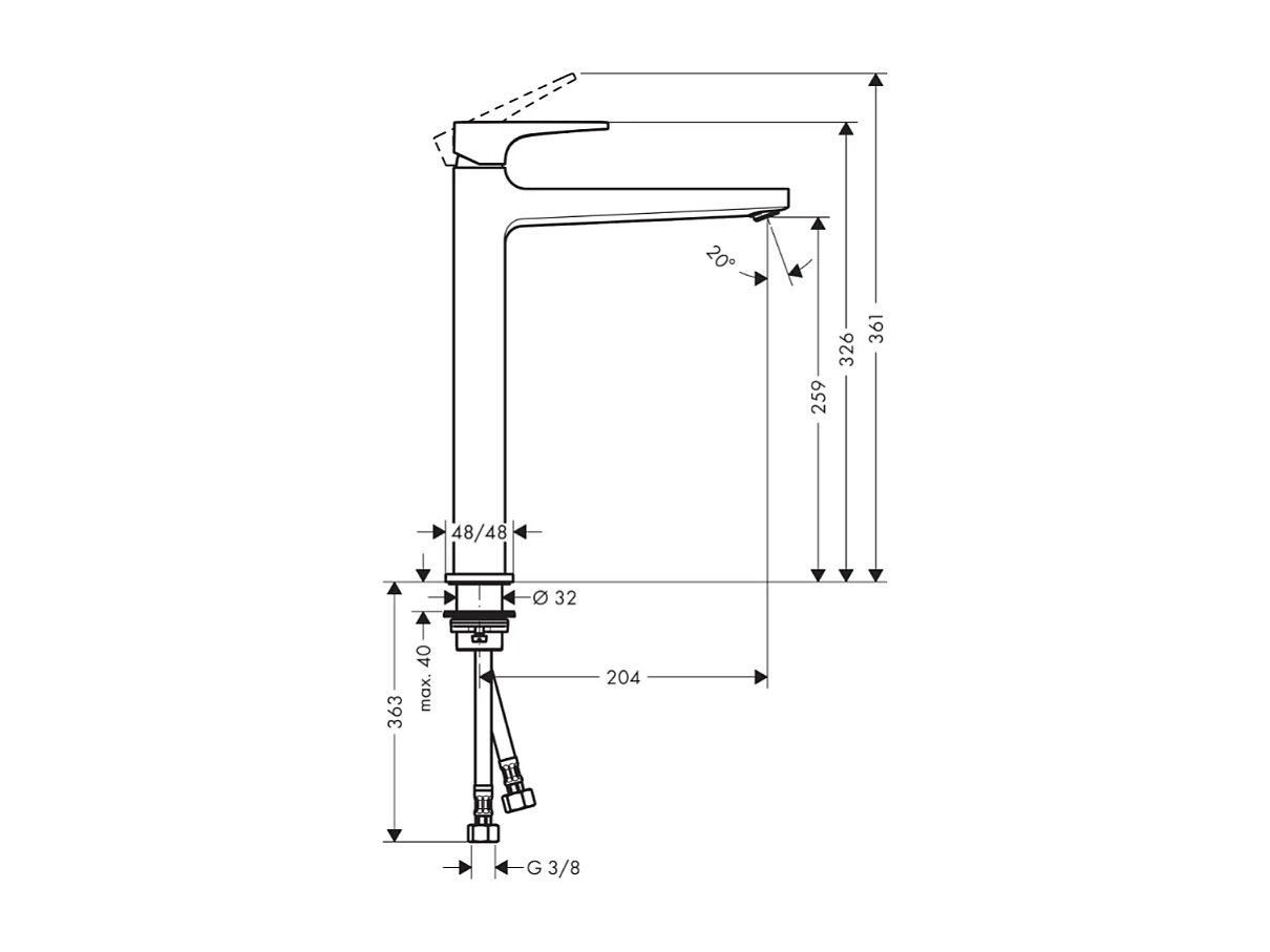 HANSGROHE Metropol 260 mezclador de lavabo, manecilla, desagüe Push-Open, bronce cepillado