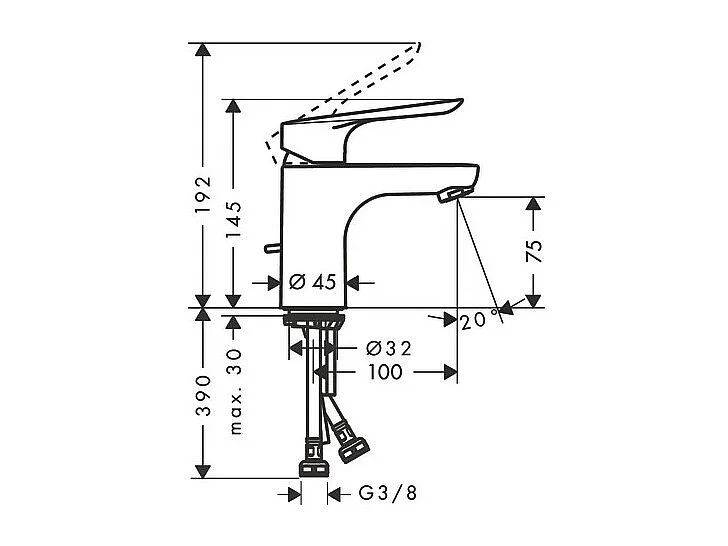 HANSGROHE Mitigeur de lavabo 70 CoolStart, avec tirette et vidage synthétique chromé