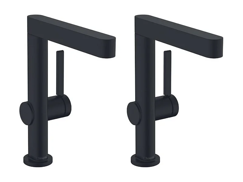 Lot de 2 mitigeurs lavabo HANSGROHE Finoris 230 + bonde Push-Open Noir mat