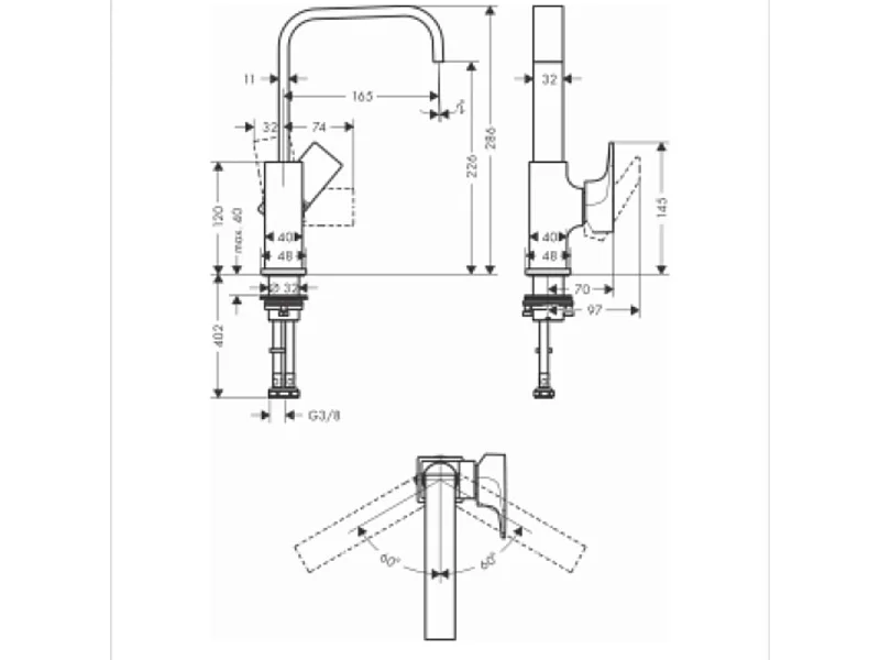 HANSGROHE Metropol 230 mezclador de lavabo con manecilla, desagüe Push-Open