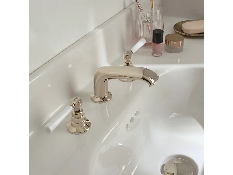 Mélangeur 3 trous JACOB DELAFON Cléo 1889 poignées or beige