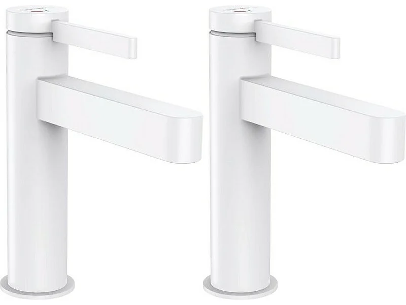 Lot de 2 mitigeurs lavabo HANSGROHE Finoris 110 CoolStart avec bonde Push-Open Blanc mat